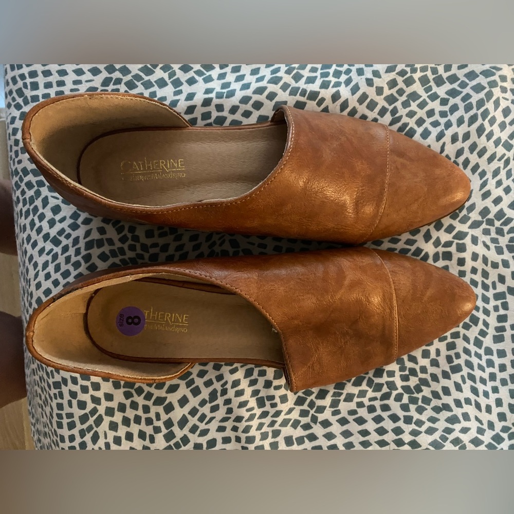 Faux tan leather boots